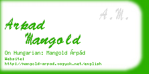 arpad mangold business card